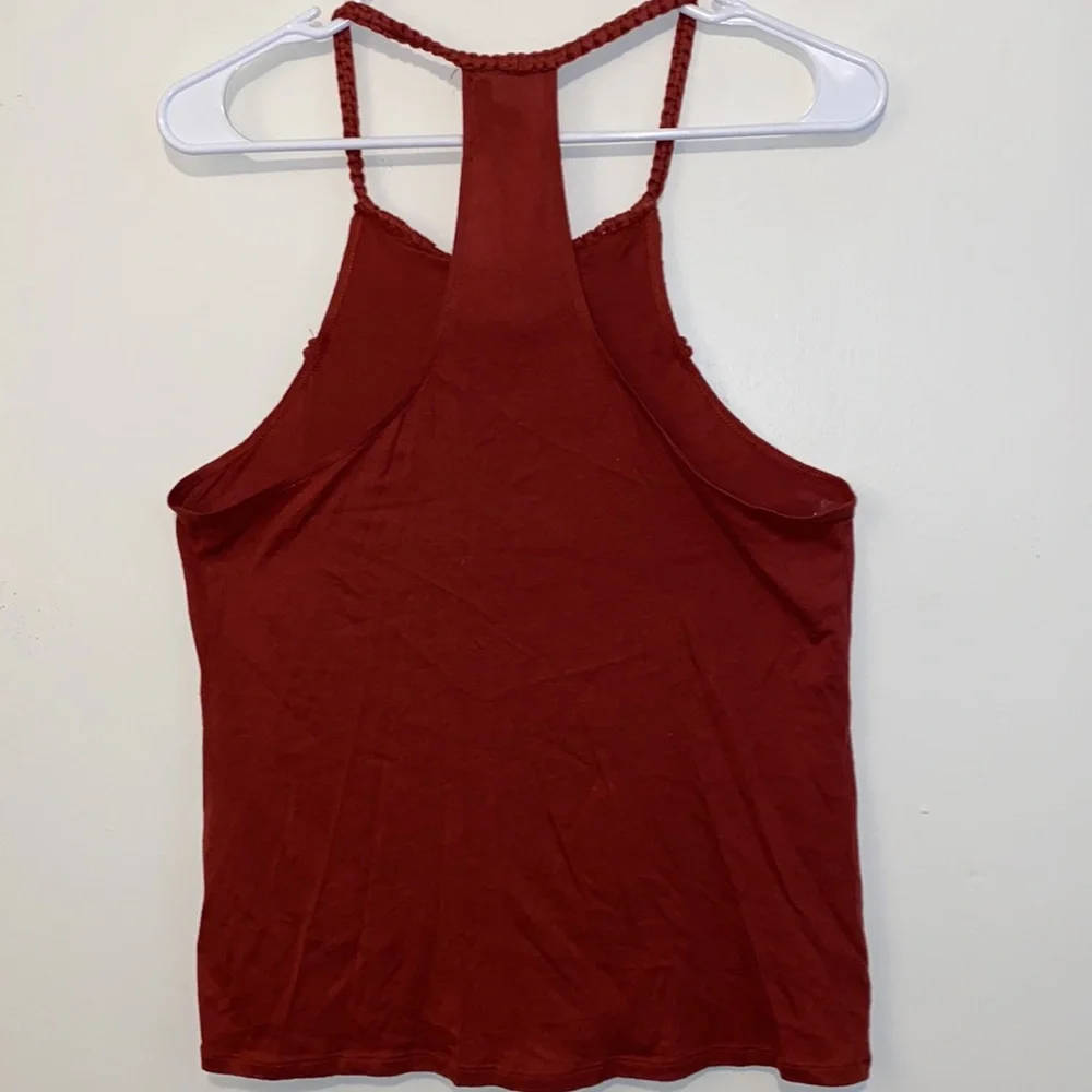 Medium EXPRESS Burnt Orange Fringe Braided Sleeveless Tank - Picture 4 of 7
